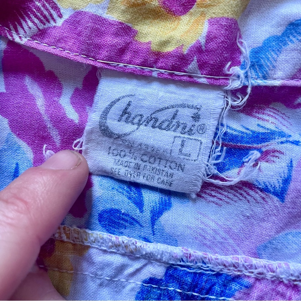 Vintage 80s Chandni 100% Cotton Romper Floral Print Cottage Core Rockabilly - Picture 5 of 9